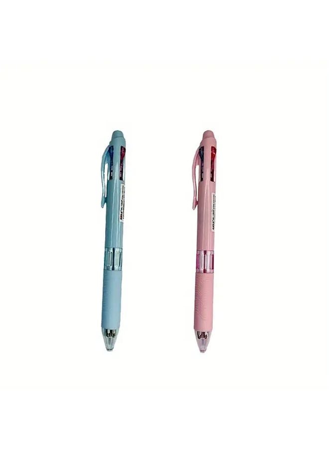 2pcs 4 In 1 Retractable Ballpoint Pens Purple Green Soft Pastel Colors - Image 4
